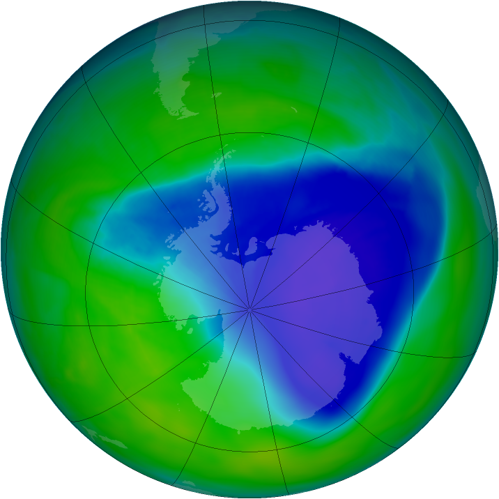 Antarctic ozone map for 24 November 2006